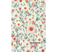 Lined Notebook: Wide Ruled Paper with Elegant Pink and White Flower Pattern - 120 Pages 6x9: Beautiful Botanical Cover for Students and Daily Journaling