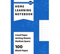 Lined Paper Notebook Medium Space: 100 Blank Ruled Writing Pages A4 - Medium Lines For Children Improving Their Writing