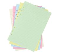 Lined Refill Paper 100 Sheet A5 Coloured for Filofax - 6 Punched Holes Loose-Leaf Refillable Lined Paper, A5 Diary Planner Inserts Refills for Notes Meeting Travel Record