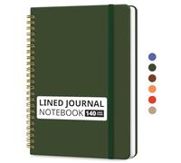 Lined Spiral Journal Notebook for Women & Men, 140 Pages, College Ruled Hardcover Notebook for Work & Note Taking, Journals for Writing, A5(6"x8") - Dark Olive Green