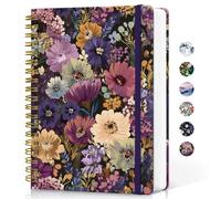Lined Spiral Notebook Journal for Work, 300 Pages Thick B5 (7.1"x10") College Ruled Journal for Women & Writing, Hardcover Notebook for Note Taking, Perfect for Office Home School, Midnight Bloom