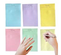 Lined Sticky Note Pads - Writable Paper Memo, English List Planner | Handy Size Reminder Sheets with Smooth Texture, Tearable Notepad for Student Study Room, Daily Work Planning, Household Use Corner