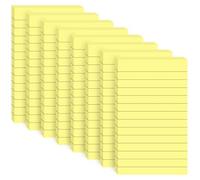Lined Sticky Notes 76x127mm,400 Sheets Total Yellow Large Notepads,8 Pads Pressure-Sensitive Adhesive Strong Adhesion,Reapplied and Removed Leaving Residue,Offices,Company,Schools,Homes