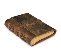 Lined Vintage Paper Leather Bound Journal-260 Pages, Rustic Brown, 15 X 10 CM - Writing Notebook, Daily Notepad, Travel Diary For Women/Men- By Leather Village