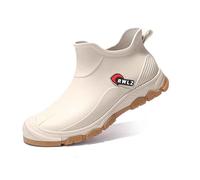 Lined Wellington Boots Men's Waterproof Rain Shoes for Men, Ideal for Rainy Days, Perfect for Spring Summer, Versatile Footwear for Men Shoes Summer High, White, 9 UK