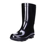 Lined Wellington Boots Men's Waterproof Rain Shoes for Men Wearing Outside the Subway Shoes in European Style, Non-Slip Rubber Shoes for Kitchen, Camp Shoes Men 42, black, 7 UK