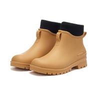 Lined Wellington Boots Women's Waterproof Couples Fashion Rain Season Tube Mouth Solid Colour Rain Shoes Thick Rainproof Non-Slip Rain Boots Trainers Shoes Women 39-42 Funny, yellow, 8 UK
