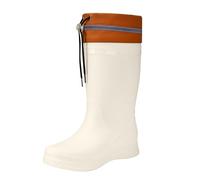 Lined Wellington Boots Women's Waterproof Rain Season Tube Mouth Plain Rain Shoes Thick Rainproof Non-Slip Rain Boots Colourful Shoes Women 42, White, 5 UK