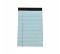 Lined Writing Pad with Cardboard Backing, A5 | blue cover, top-bound construction, tear-off pages, for office and classroom lists