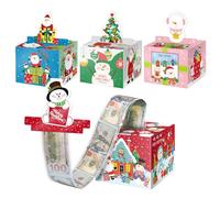 Linelglobal Christmas Money Box for Cash Gift Pull Out, Christmas Money Holder for Kids Adults 4 Pack