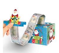 Linelglobal Christmas Money Box for Cash Gift Pull Out, Christmas Money Holder for Kids Adults - Blue