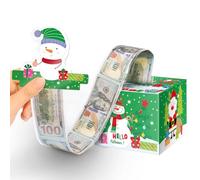 Linelglobal Christmas Money Box for Cash Gift Pull Out, Christmas Money Holder for Kids Adults - Green