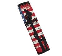 Lineman Am-erican Flag Electric Cable Lineman Car Seat Belt Pads Cover Durable Seatbelt Shoulder Strap Car Accessories 1PCS