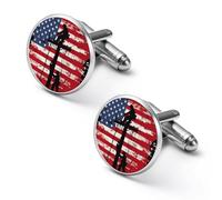 Lineman Am-erican Flag Electric Cable Lineman Fashion Cufflinks for Men Classic Shirts Cuff Links Set for Wedding Business 1.7cm