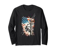 Lineman American Flag Electric Cable Lineman Long Sleeve T-Shirt