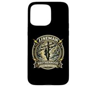 Lineman Brotherhood Keeping the Lights On Badge Case for iPhone 15 Pro Max