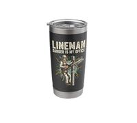 Lineman Danger is My Office Electrical Utility Worker Stainless Steel Insulated Tumbler