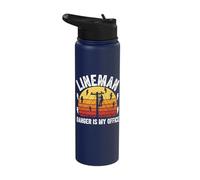 Lineman Danger is My Office Electrician Utility Worker Stainless Steel Insulated Water Bottle