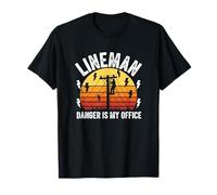 Lineman Danger is My Office Electrician Utility Worker T-Shirt