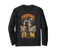 Lineman Electrician Keeping The Lights On Long Sleeve T-Shirt