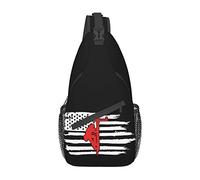 Lineman Flag Women Men Daypack With Zipper Shoulder Bags Lightweight Chest Bag For Travel Hiking Running Sports