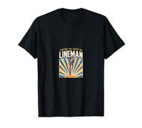 Lineman Keeping The Lights On Rain Or Shine Power Pole T-Shirt
