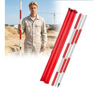 Lineman Survey Stick, 50 6 10 15 20 30 Ft Splicing Aluminium Surveying Range Pole/Measuring Rod for Marking Engineering Work, with Carry Bag(10m/32.8ft)