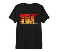 Lineman The Man Myth The Legend Funny Linesman Line Worker Premium T-Shirt