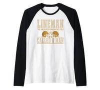Lineman The Only Position Called A Man Football Player Raglan Baseball Tee
