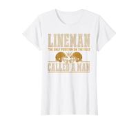Lineman The Only Position Called A Man Football Player Value Graphic T-Shirt, Women, White, S