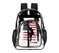 Lineman U.S.A Flag Clear Backpack Transparent Heavy Duty Bag