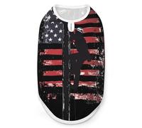 Lineman U.S.A Flag Dog And Cat Clothes Pet Summer Sleeveless T Shirt Basic Vest L