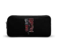 Lineman U.S.A Flag Simple Pencil Case Big Capacity Pouch Box Travel Makeup Bag
