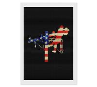 Lineman U.S. Flag Funny Diamond Art Painting Kits for Adults Vertical Round Drill Dots Picture Crafts 8"x12"