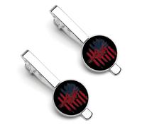 Lineman U.S. Flag Men's Tie Clip Classic Necktie Tie Bar 2 Pack Clasp Clip for Wedding Anniversary Business Gifts