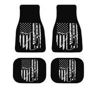 Lineman U.S. Flag Trendy Car Floor Mats Unisex All Weather Full Sets Carpet Automotive Rugs for Universal