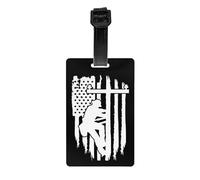 Lineman with American Flag Luggage Identifier Tag Personal Belongings Card Name ID Label Travel Bag Tag