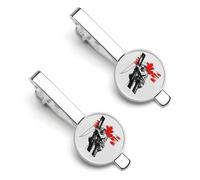 Lineman with Canada Flag Tie Clips for Men Classic Necktie Tie Bar 2 Pack Clasp Clips Gifts for Anniversary Business