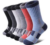 LINEMIN - 6 Pairs Merino Wool Thermal Socks for Boys and Girls, Matching hiking socks, 4-7 Años