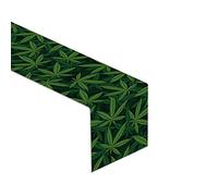 Linen 13x72 Marijuana Leaf Table Runner Weed Party Table Decoration Marijuana Party Dope Party Decor and Supplies for Home Kitchen Dinining