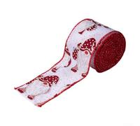 Linen and iron wire holiday ribbon for Christmas tree decorations, DIY wreaths, and festive packaging throughout the season (elderly styles)