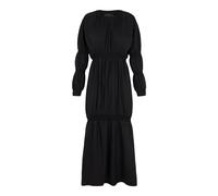 Linen and silk midi dress, female, Cortana, Midi Dresses, Black, S, Dresses S