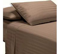 Linen Artistry Damask Stripe King Size 4 Piece Sheet Set 18 inch Deep Pocket - 1000 Thread Count 4 PC Hotel Luxury Bed Sheets 100% Egyptian Cotton - Taupe