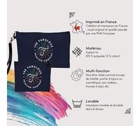 Linen Bag - Photo Collection Space Galaxy Moon Expedition Rocket Supernova Astronauts - Makeup Bag in Linen Look - Toiletry Bag - Wallet, Solar System, 23.5 x 15 cm, Cosmetic Bag