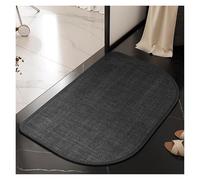 Linen Bathroom Non Slip Floor Mat, Kitchen Dirt Resistant Floor Mat, Bathroom Carpet, Door Mats(Black,50 * 80cm)