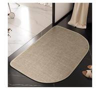 Linen Bathroom Non Slip Floor Mat, Kitchen Dirt Resistant Floor Mat, Bathroom Carpet, Door Mats(Khaki,80 * 120cm)