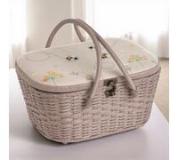 Groves Hobby Gift Sewing Box, Wicker Basket, Applique, Linen Bee (HGLHB)