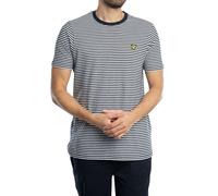 Linen Blend Breton Stripe T-Shirt Dark Navy/White M