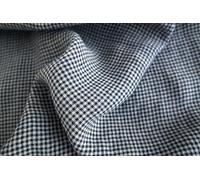 Linen Blend Fabric Seersucker Gingham Check 7161 7235 Navy