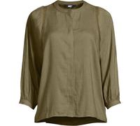 Linen Blend Lace Detail Blouse lands end Green 8